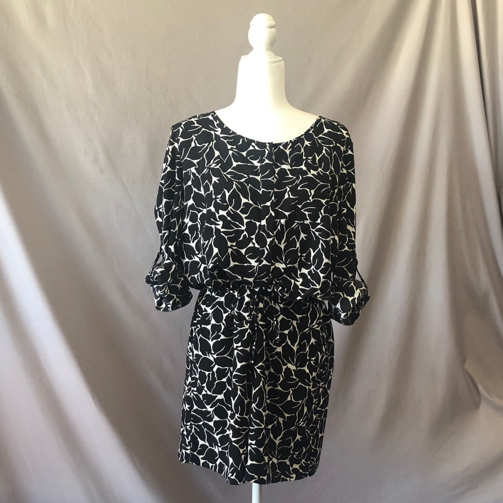 Black and White Floral Print Romper